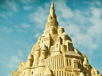 elaborate sand castle